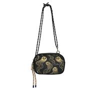 miaozhen Old Slow Style ghosts Gold Black Mini Crossbody Bags Mens Waterproof with Adjustable Strap Purses Take a walk carteras para mujer elegantes