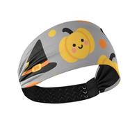 miaozhen Orange Evil Halloween Pumpkin Witch Non-Slip? workout headbands Elastic sweatbands for women for Football Daily use Daily use Running cintas para el cabello