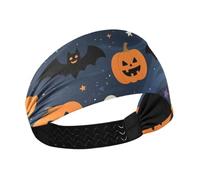 miaozhen Orange Pumpkin Bat Stars Cooling thick headbands Stretchy sweatbands for Workouts Athletic Sports Yoga Football cinta para el cabello