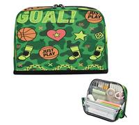 miaozhen Pencil Bag Large Capacity Cosmetic Bag Slim Organizer Box for Kids Middle School Animal Spot Leopard Green Ball Pattern útiles escolares para ninas