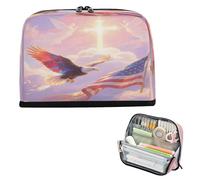miaozhen Pencil Bags Large Capacity Pen Bags Zippered Storage Organizer for Teen Elementary God Bless Usa Bird estuches para lapices