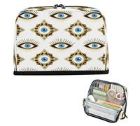 miaozhen Pencil Box Case Large Capacity Cosmetic Bag With Slot Stationery Pen Bag for Adults School Supply Evil Eyes Blue White bolsa para lapices de ninos
