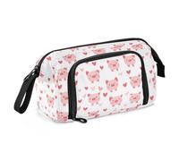 miaozhen Pencil Box Large Capacity Artist Pencil Case Lightweight Pencil Cases For Adults for Kids High School Supplies Happy Valentine's Day Cartoon Pig White estuches para lapices escolares