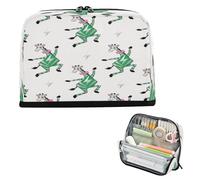 miaozhen Pencil Box Large Capacity Makeup Bags Soft Desk Organizer for Boys High School Funny Horse Dancing White Green cajas para lápices escolares