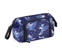 miaozhen Pencil Box Large Capacity Pen Pencil Case Multifunctional Brush And Pencil Case for Kids Elementary Blue-white Bird lapicera para ninas