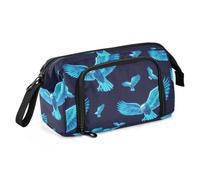 miaozhen Pencil Box Large Capacity Stationery Pencil Case Lightweight Pencil Case with Compartments for Boys School Supply Blue Neon Fluorescent Bird bolsita para lapiceros