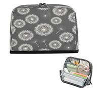 miaozhen Pencil Case Bag Large Capacity Makeup Bags Zip for writer College White Dandelion Lovers Gray bolsas para herramienta