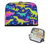 miaozhen Pencil Case Bag Large Capacity Makeup Pouches Cute Case Pencil Holder for Kids School Must Haves Roaring Dino Spot Dark Blue Fluorescent Green cartucheras escolares para lapices para ninas
