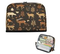 miaozhen Pencil Case Holder Large Capacity Pen Case Cosmetic Slim Coin for Teen Boys School Supply Animals Brown Design cartucheras para ninos
