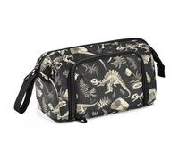 miaozhen Pencil Case Large Capacity Make Up Bag Lightweight Pen Case Cosmetic Makeup for Preppy School Must Haves Dinosaurs Skeleton Dark Black estuche para plumas, Dinosaurs skeleton dark black, 1