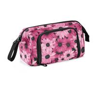 miaozhen Pencil Case Organizer Large Capacity Cute School Supplies with Handle Extra Large Pencil Case for Teen Boys Cosmetics Peach Daisy caja para guardar lapices