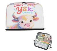 miaozhen Pencil Cases Large Capacity Cosmetic Bag Standing Desk Organizer for Kids School Must Haves Just A Girl Who Loves Yak caja para lapices escolares nina
