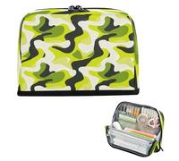 miaozhen Pencil Cases Large Capacity Pen Case Standing Multi-Purpose Bag for Student High School Supplies Bold Lines Solid Color Lime White Black bolso para herramientas