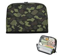 miaozhen Pencil Cases Large Capacity Upright Storage Bag Large Coin for Kids Travel Army Camouflage Black Green Line bolsita para lapices