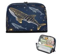 miaozhen Pencil Holder Case Large Capacity Make Up Bags Lightweight for writer College Whale Shark Starry Night bolsas para eramientas