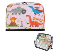 miaozhen Pencil Holder Case Large Capacity Makeup With Compartment Stationery Pencil Case for Boys High School Supplies Cartoon Pink Dinorsaur Jungle Volcano lapiceras para ninos