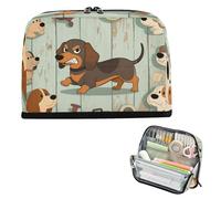 miaozhen Pencil Organizer Case Large Capacity Makeup Pouches Simple Storage Organizer for Girls Grade School Supplies Angry Animal Dogs cajas para lápices escolares