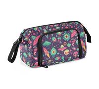 miaozhen pencil poucheses Large Capacity Storage Bag with Slot Pencil Cases For School for Adolescentes College Ufo Aliens Rockets Cartoon Purple cartuchera para ninas