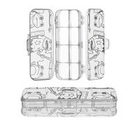 miaozhen Pencil Storage Box Clear Double Layer Bad Toad Frog Vintage Grey Pens Hard Case For Kids With Snap And Lid