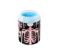 miaozhen Pink Skeleton Y2k Style Portable Pet Foot Washer with Soft Silicone Brush Essential for All Pets Owners Gently Cleans Paws After Walks cepillos para Perros