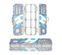 miaozhen Plastic Pencil Box Clear Double Deck Fun Space Ship Moon Pens Case Boxes For Craft Art With Lid