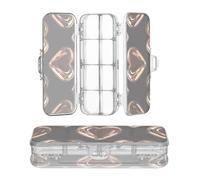 miaozhen Plastic Pencil Box Clear Double Deck Tourism Illustration Hearts Bronze Pens Storage Case For Art Supplies With Snap Lid