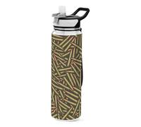miaozhen plastic sports water bottle Bullets Gun Owner Abstract Pattern for diary Unique design decor working Patio Office Home