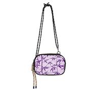 miaozhen Purple bamboos Black Crossbody Bag Men Trendy with Credit Card Slots Over The Shoulder Purse Have a meal bolsa de mano para mujer