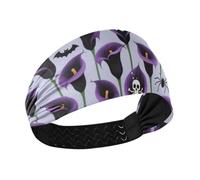 miaozhen Purple Calla Lilies Mystery Halloween Non-Slip? sweatband headband Stretchy sweatband for Gym Cycling Yoga tennis bandas para el sudor