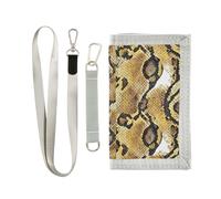 miaozhen Python Skin Texture Brown Yellow trifold men wallet gifts for young nylon casual men wallet with lanyard carteras para hombres