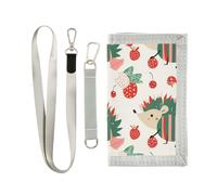 miaozhen Red and Green Playful Hedgehog Christmas pocket wallets for womans pop casual pocket wallets with lanyard billetera minimalista para hombre