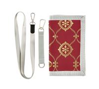 miaozhen Red Gold Design New Year trifold wallet money clip for men for womans Trendy lighweight pocket wallets with lanyard billetera tarjetero para hombre, Red gold design New Year, One Size