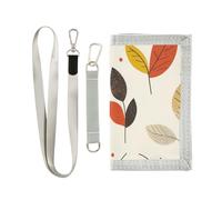 miaozhen Retro Leaves Beige Cartoon trifold tri fold wallet for travel simple colorful thin wallets for men with lanyard billeteras para hombre, retro leaves beige cartoon, One Size