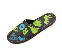 miaozhen Roaring T-rex Ankylosaurus Black Fluorescent Blue Green Bathroom Shower Slippers Indoor and Outdoor Portable Non-Slip personal Home Beach Non Slip Sandals for Pool Gym Bath House sandalias