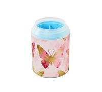 miaozhen Rose Golden Butterfly Portable Dog Paw Washer with Soft Silicone Brush Pets Grooming Supplies for Small Medium Large Breed Dogs/Cats cintur贸n de seguridad para Perros