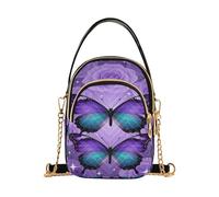 miaozhen Rose Purple Butterfly Starry Sky trendy sling crossbody bag with multi pockets handbags essentials for women bolso cruzado para mujer