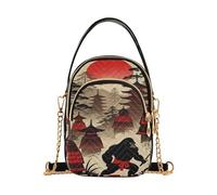 miaozhen Samurai Japanese Vintage Graphic Funny trendy travel purses for women crossbody with multi pockets womens handbags for running mariconera para mujer
