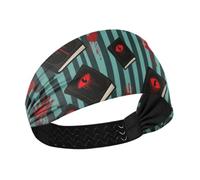 miaozhen Scary Halloween Red Devil's Eye Bloody Handprint Cooling thick headbands Elastic sweat bands for Gym basketball Gym Gym bandas para el cabello deportivas