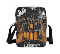 miaozhen Scary Halloween Spooky Haunted Housecrossbody messenger bag Womens Cross Body Purses Adjustable Strap for Travel Travel