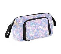 miaozhen School Pencil Case Large Capacity Case With Pencil Portable Pencil Pen Case Cosmetic for College Student School Must Haves Purple Rainbow unicorns caja para lapices
