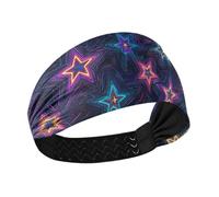 miaozhen Shining Stars Dreamy Purple Moisture Wicking sport headband Elastic head for women for make up Football Running make up cintas para el cabello