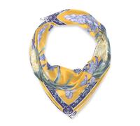 miaozhen Silk square Long and large hijab for women for winter 35 In Yellow Flowers Purple bufandas para mujer para frio, Yellow Flowers Purple, 35.4 x 35.4 Inches