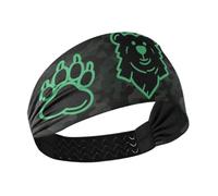 miaozhen Simple Line Bear Footprint Moisture Wicking running headband for women Stretchy head sweat bands for women for Athletic Sports Workouts Football basketball diadema para maquillaje