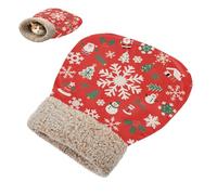 miaozhen Sleeping Bag Covered Cat Bed for Indoor Puppy and Cats Merry Christmas Snowflake Santa Blood Red Pet Snuggle Sack for cute Winter Cozy Washable camas para gatos grandes
