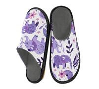 miaozhen Slippers Womens Boho Lavender Elephant Slipper For Women Indoor Womens Slipper Memory Foam Womans House Slippers Cozy Slipper For Women 6.5