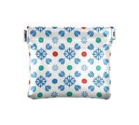 miaozhen Snowflake Blue Polka Dot Change Wallet Convenient Card Key Organizers for Ladies monedero para monedas, snowflake blue polka dot, One Size