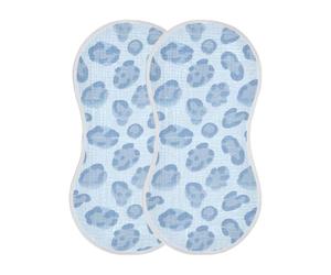 miaozhen Soft Grey Leopard Print Cotton baby burping cloths Easy care washcloth For Babies boy and girl set of 2, 22x11in