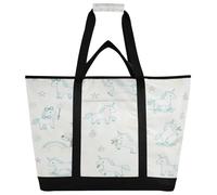 miaozhen Soft Sided Cooler Bag Keeps Food Hot or Cold Leak Proof Thermal Food Delivery Bag for Beach Travel Picnics Blue Paradise Uncorns