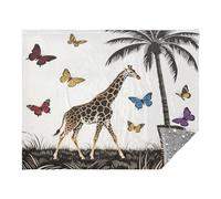 miaozhen Soft Throw Blanket Wild Animal Giraffe American Anime Style Black Blankets And Throws 50'' x 70''