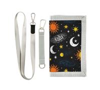 miaozhen Space Star Nebula Black trifold slim wallet for men for credit cards simple casual slim wallet men with lanyard carteras para hombres